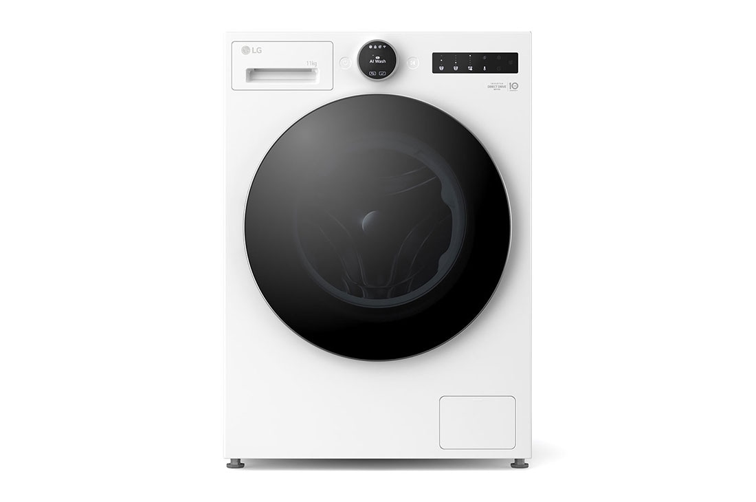 LG 11 kg Vaskemaskin(Hvit) - Energiklasse A, LCD-vred, TurboWash360?, AI DD?, Smart Diagnosis? med Wi-Fi, Front view, F4X7511TWS