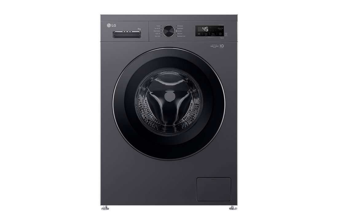 LG 9 kg Vaskemaskin(Hvit) - Steam, Energiklasse A, 6 Motion DD, Smart Diagnosis? med Wi-Fi, front view, F4X1009NMK