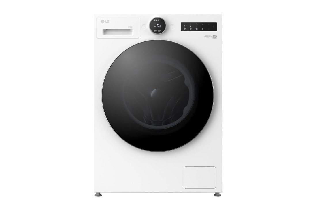 LG 11 kg Vaskemaskin(Essence White) - Energiklasse A, LCD-panel, TurboWash360?, AI DD?, Smart Diagnosis? med Wi-Fi, front, F4X7011TWS