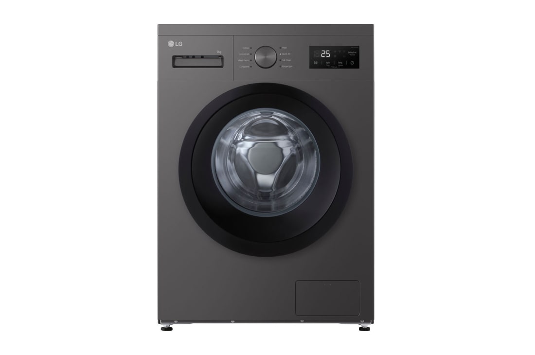 LG 9 kg Vaskemaskin(Dark Silver) - Steam, Energiklasse A, Front view, F4A1009NDK