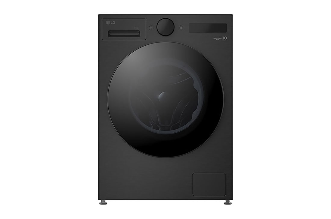 LG 9 kg Vaskemaskin(Essence Black) - Energiklasse A, LCD-panel, Auto Dose, TurboWash360?, AI DD?, Smart Diagnosis? med Wi-Fi, Front view, F4X7509TBB