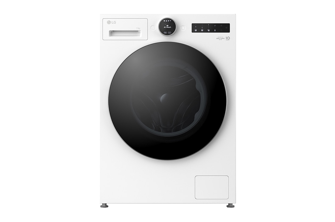 LG 13 kg Vaskemaskin(Essence White) - Energiklasse A, LCD-panel, TurboWash360?, AI DD?, Smart Diagnosis? med Wi-Fi, front, F4X7013TWS