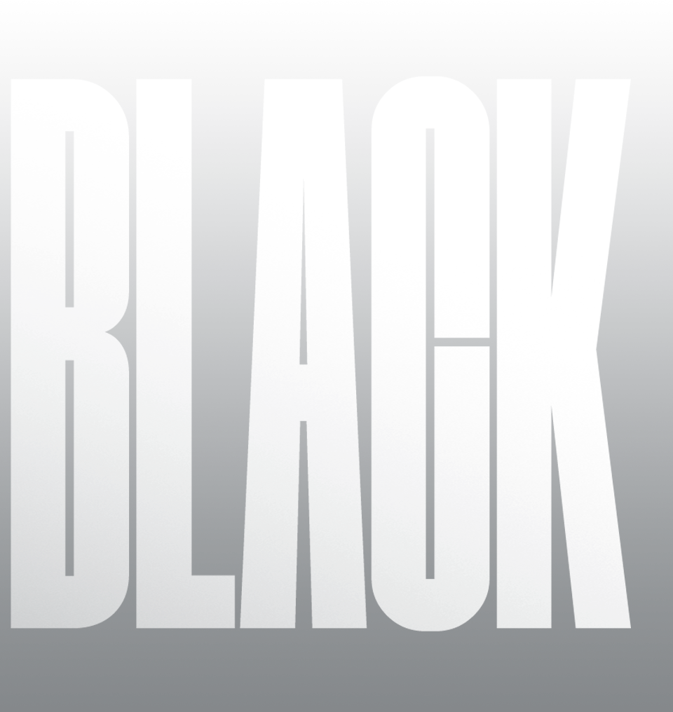 Ordene “Super Black” vises med fet skrift og deretter vises et isfjell med intrikate sprekker