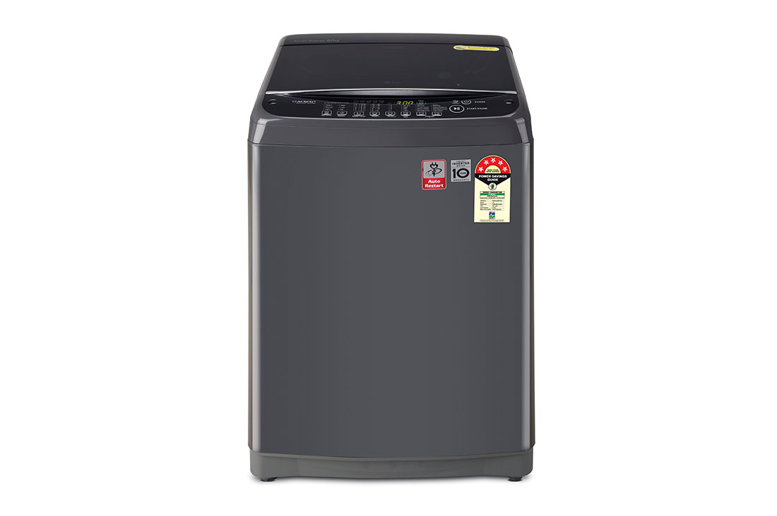 LG 8kg Top Load Washing Machines in Middle Black, LG T80SJMB1Z 8 kg Front View, T2108VSAB
