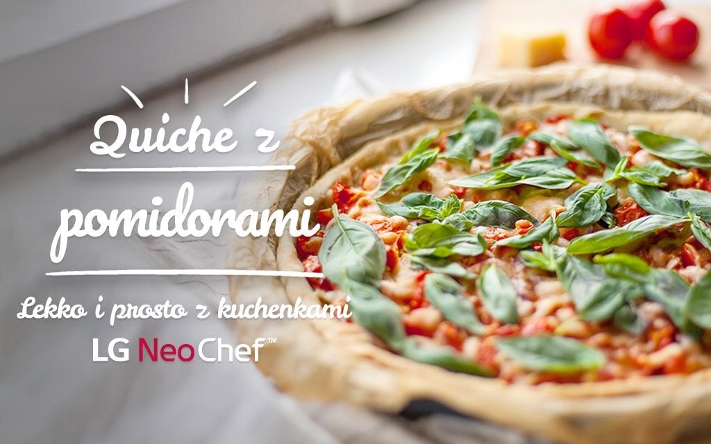 Frontansicht eines sommerlichen Tomaten-Quiches