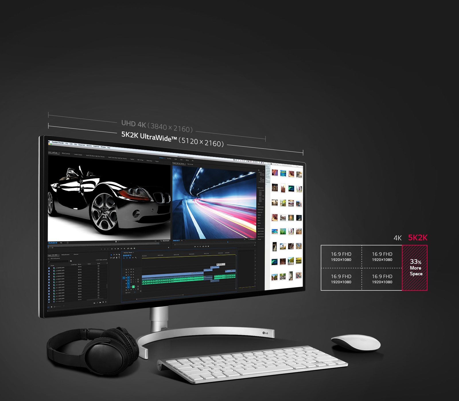 Spa?iu de lucru extins cu 33% fa?? de rezolu?ia UHD 4K
