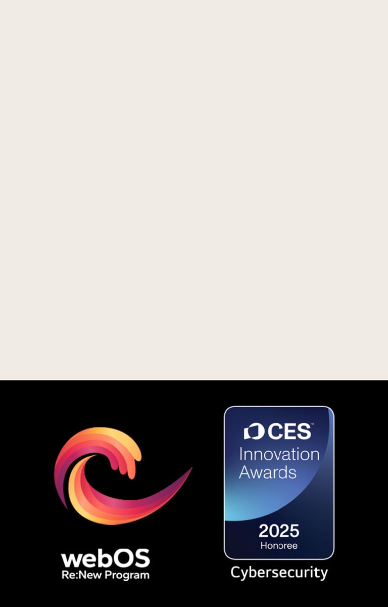 Logo-ul ?i denumirea webOS Re:New Program cu insigna CES Innovation Awards 2025 Honoree lang? ea. 