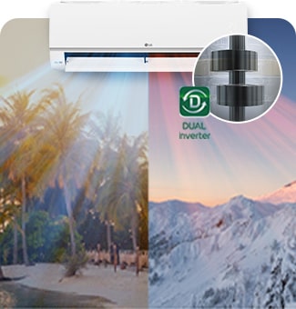 Compresorul DUAL Inverter permite o r?cire ?i o ?nc?lzire rapid?.