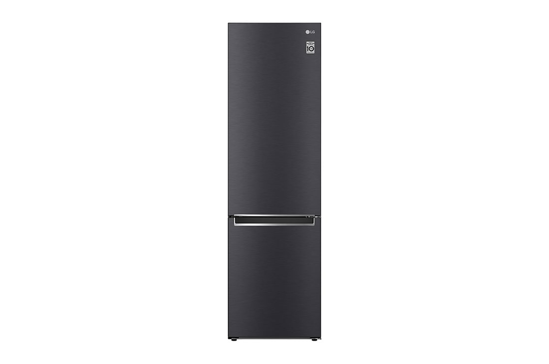 LG Combin? frigorific? | Clasa E | 384 L | Total No Frost | Compresor Smart Inverter 10 ani garan?ie | Door Cooling+? | Negru mat, Front View, GBB62MCJMN