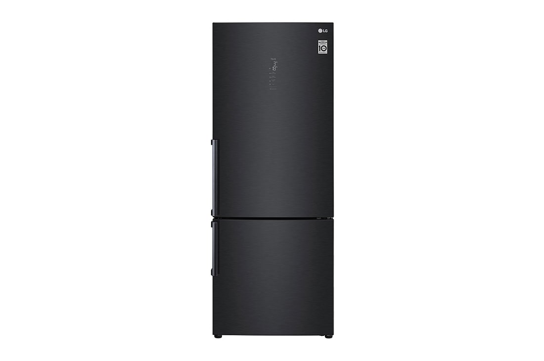 LG Combin? frigorific? | 451 L | Total No Frost | Clasa E | Compresor Smart Inverter 10 ani Garan?ie | DoorCooling? | ThinQ? | Negru mat, Front view, GBB569MCAMB