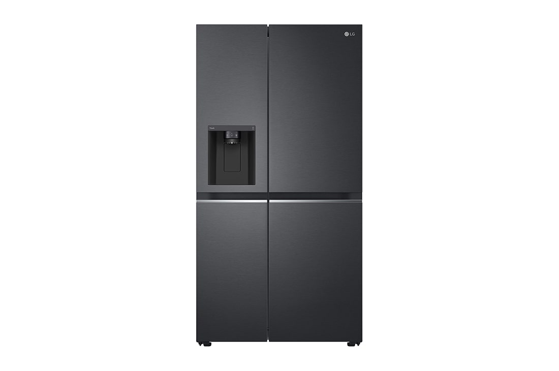 LG Frigider Side by Side | Clasa D | 635L | Compresor Linear Inverter | DoorCooling+? | Negru Mat, Front side, GSLV71MCTD