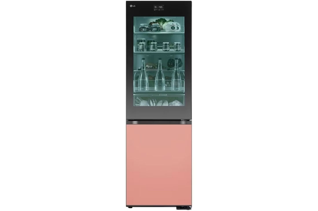 LG Frigider LG MoodUP? cu InstaView , 352L, Compresor Smart Inverter, Wi-Fi, Linear Cooling? , M-VB_Mood-Up_GC-V459QGWD_Front_On_LED_Food, GBG719MDNN