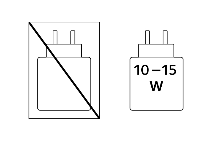Alimentarea electric? furnizat? de c?tre ?nc?rc?tor trebuie s? fie ?ntre minimum [10] wa?i necesari pentru echipamentul radio ?i maximum [15] wa?i, pentru a ob?ine viteza maxim? de ?nc?rcare.
