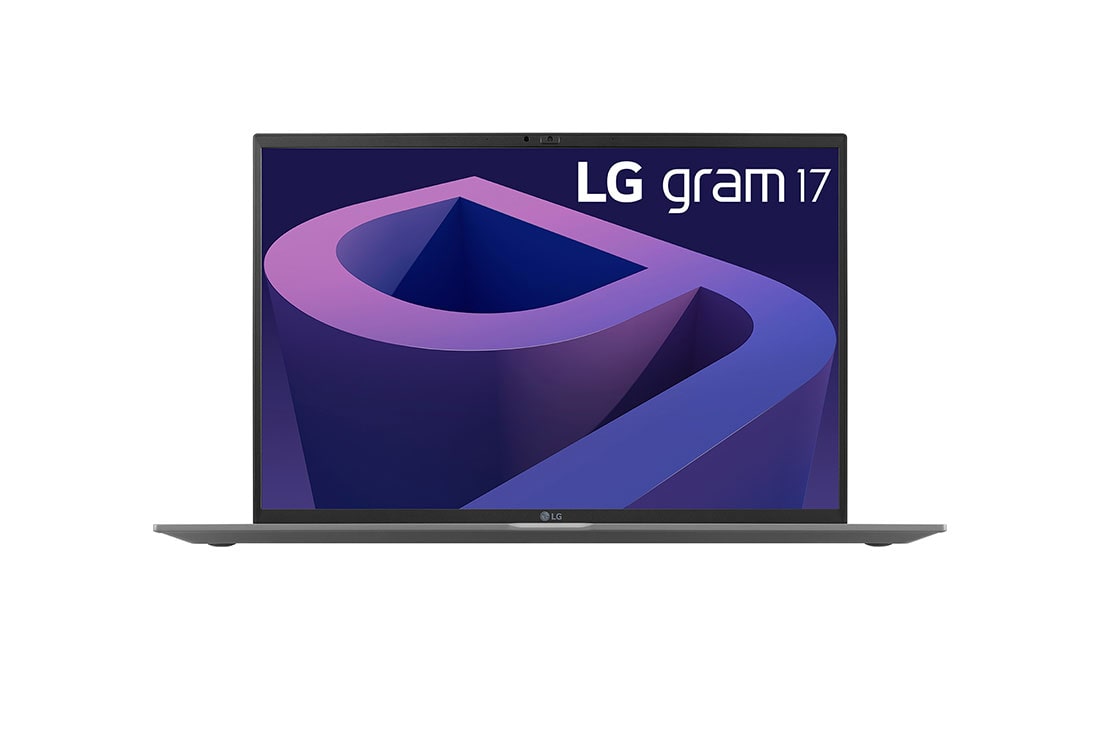 LG gram de 17” ultra-u?or cu 16:10 IPS afi?aj anti-reflex ?i procesor Intel? Evo de a 12-a genera?ie, vedere frontal?, 17Z90Q-G.AD78H1