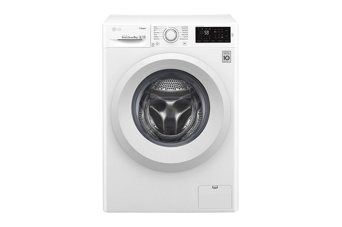 LG Ma?in? de sp?lat LG Slim | 6kg sp?lare | 6 Motion Direct Drive? 10 ani garan?ie | Clasa A+++ | Steam?| ThinQ | Alb, F0J5NY3W