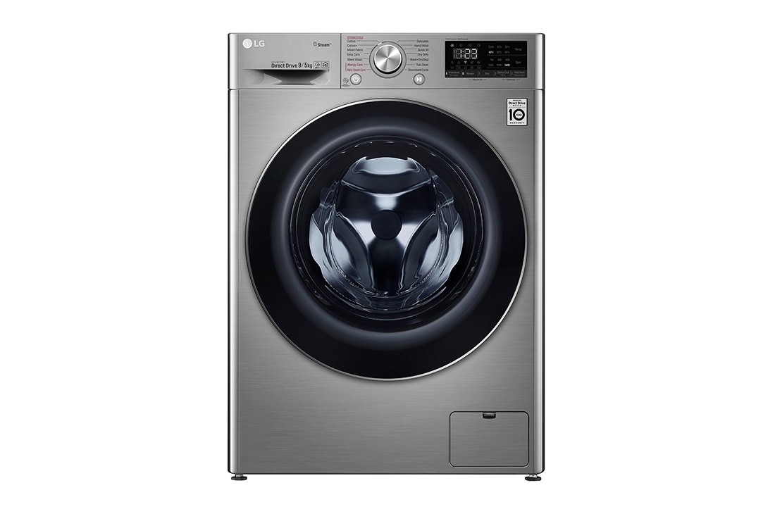 LG Ma?in? de sp?lat cu usc?tor | 9kg sp?lare/5kg uscare | 1400 rpm | AI DD? | Clasa D ciclu sp?lare / Clasa E ciclu sp?lare + uscare| Steam? | ThinQ? | Argintiu, F4DN409S2T