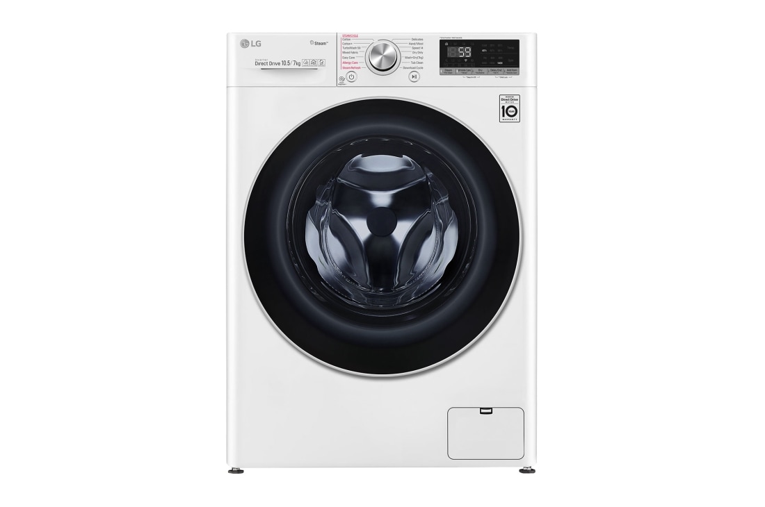 LG Ma?in? de sp?lat LG cu usc?tor | 10.5kg sp?lare | 7kg uscare | AI Direct Drive? 10 ani garan?ie | Clasa A | Steam+?| ThinQ? | Alb, F4DV710H1