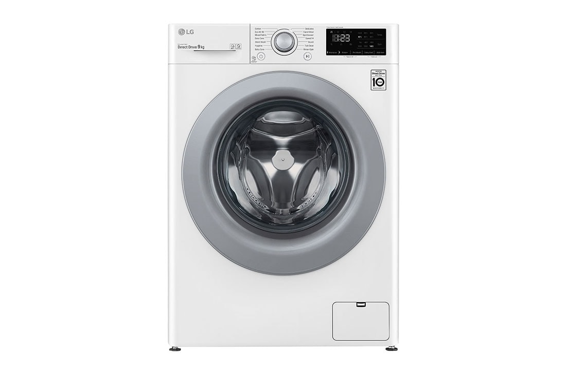 LG Ma?in? de sp?lat LG AI DD | 9Kg sp?lare | AI Direct Drive 10 ani garan?ie | Clasa B | SmartDiagnosis? | Alb, Front image, F4WV309N4E