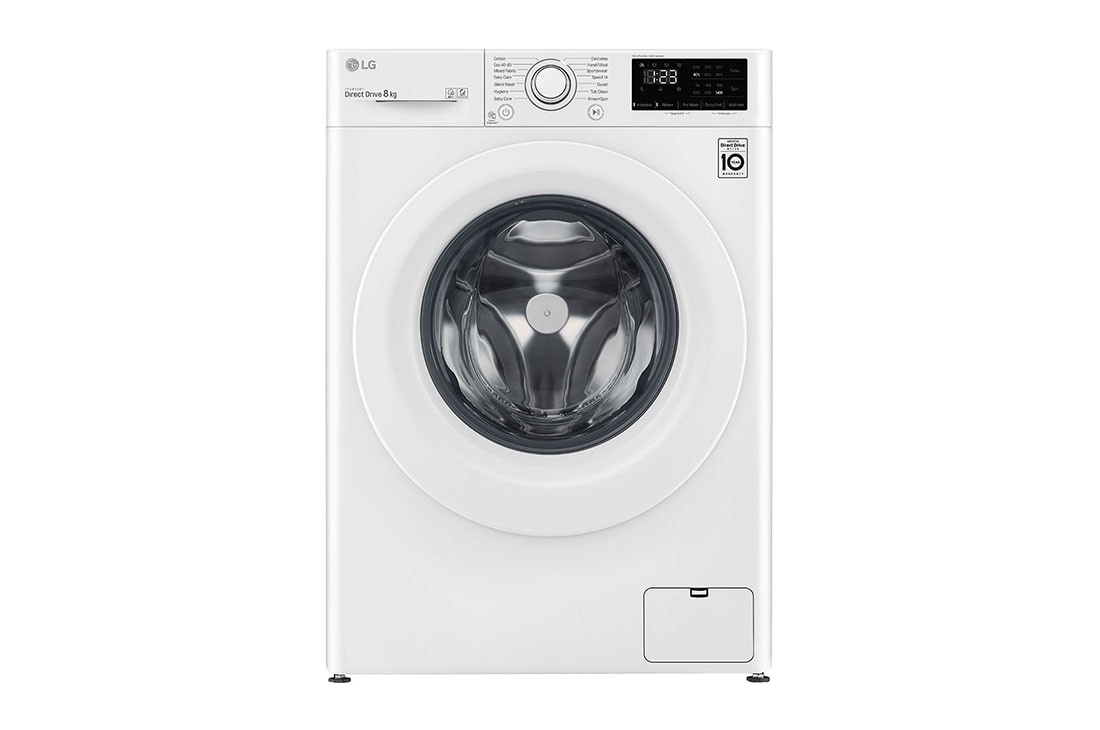 LG Ma?in? de sp?lat LG AI DD | 8Kg sp?lare | AI Direct Drive 10 ani garan?ie | Clasa C | SmartDiagnosis? | Alb, Front, F4WV308N3E