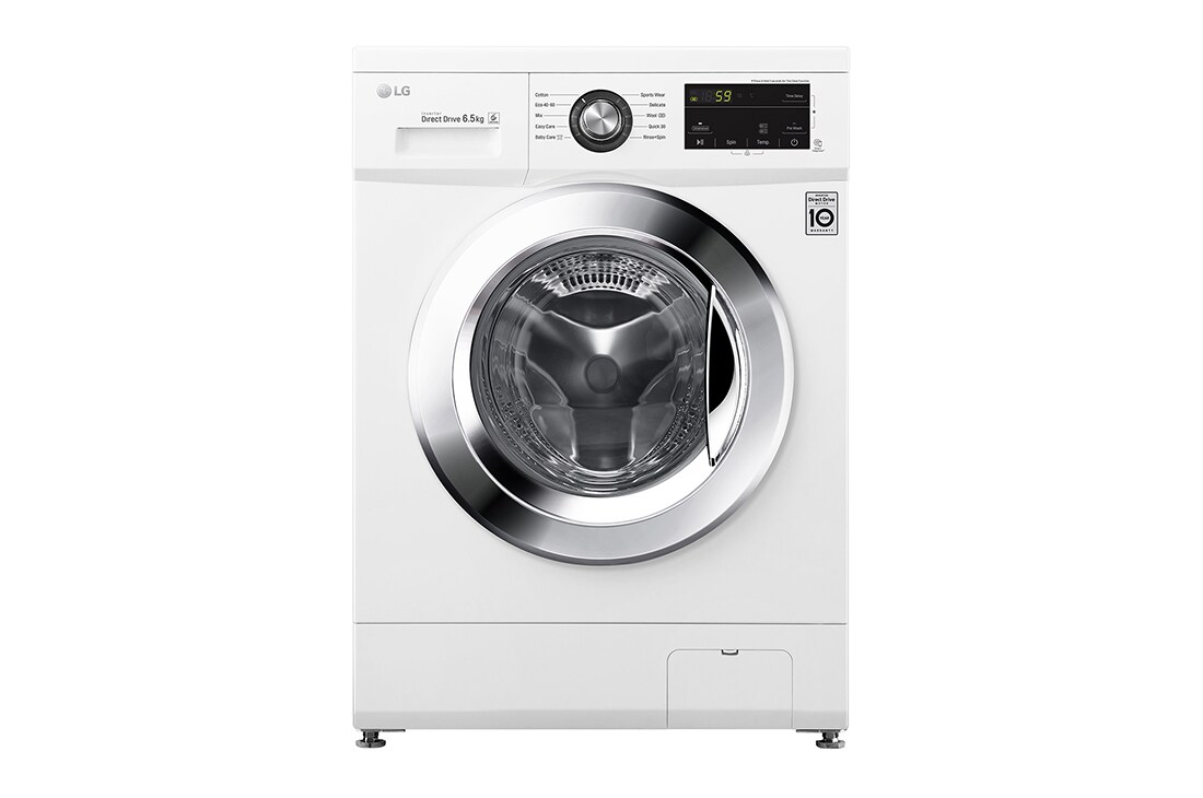 LG Ma?in? de sp?lat Slim | 6.5kg sp?lare | 1200 rmp | 6 Motion Direct Drive? | Clasa E | BabyCare | Smart Diagnosis? | Alb, front image, F2J3WN5WE
