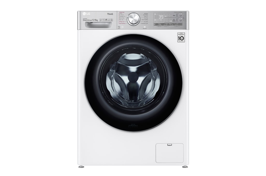 LG Ma?in? de sp?lat cu usc?tor | 12Kg sp?lare/8Kg uscare | 1400 rpm | AI Direct Drive? | ezDispense?  | ThinQ? | Steam? , front image, F4DV912H2EA