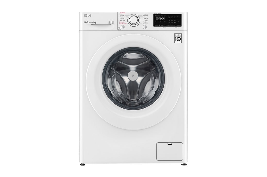 LG Ma?in? de sp?lat | 7kg sp?lare | 1200 rpm | AI Direct Drive? | Clasa D | Steam? | Smart Diagnosis? | Alb, vedere frontal?, F2WV3S7S3E