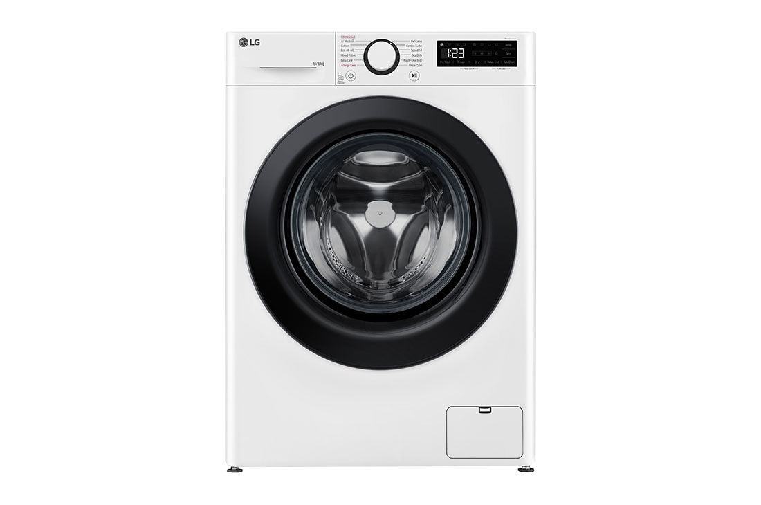 LG Masina de spalat cu uscator LG, 9/6kg, 1400rpm, Motor Inverter Direct Drive, Clasa A, Steam, Alb, Front view, F4DR509SBW