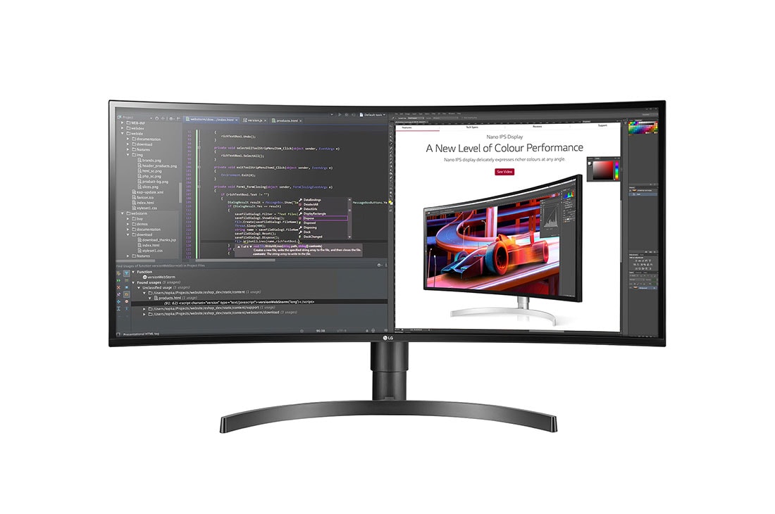 LG Monitor 34'' curbat UltraWide? QHD (3440 x 1440) IPS, 34WL85C