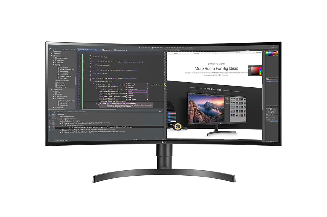 LG Monitor 34'' curbat UltraWide? QHD (3440 x 1440) IPS, 34WL75C