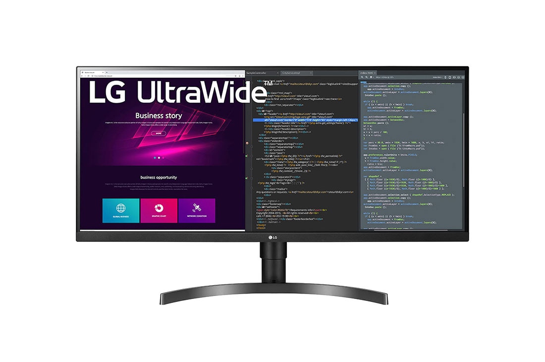 LG Monitor 34'' UltraWide? QHD (3440 x 1440) IPS, Vedere frontal?, 34WN750-B