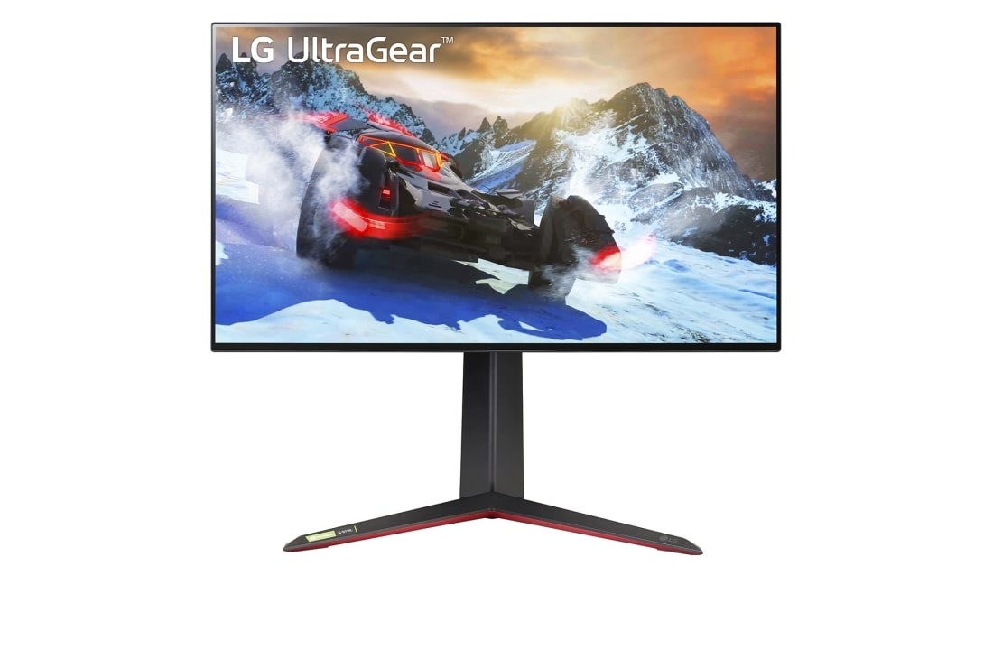 LG Monitorul de gaming UltraGear? 4K Nano IPS 1ms (GtG) de 27” cu 144Hz / 160Hz (Overclock) ?i HDMI 2.1, front view, 27GP95R-B