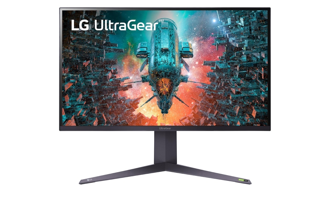 LG Monitor pentru jocuri UltraGear? UHD 4K 32” cu VESA DisplayHDR? 1000 si 144Hz, vedere frontal?, 32GQ950-B