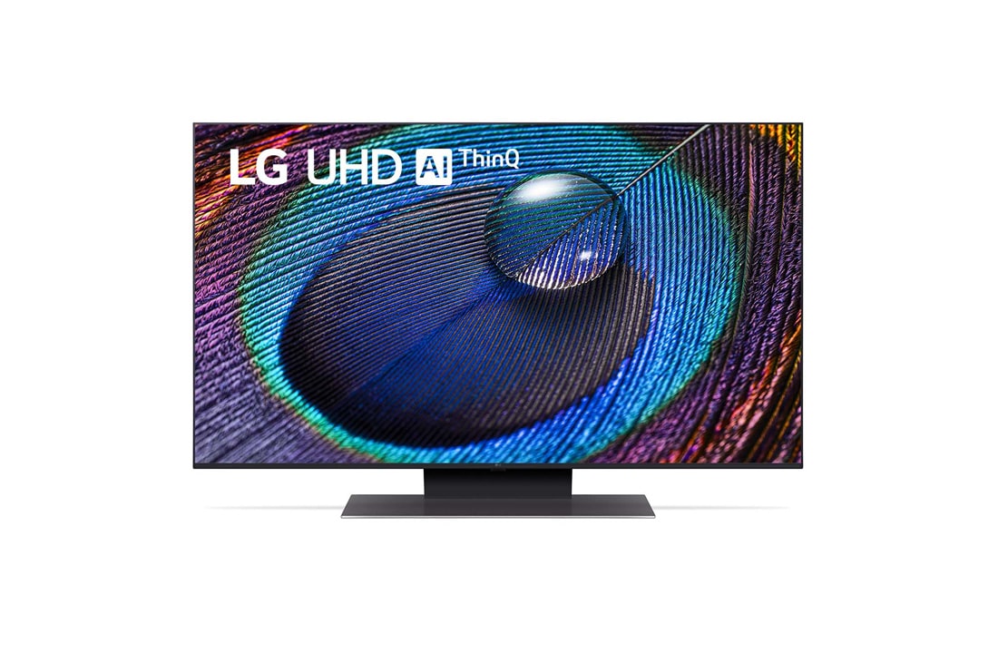 LG UHD UR91 de 43'' 4K Smart TV, 2023, Vedere frontal? a televizorului LG UHD, 43UR91003LA