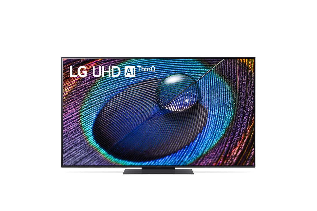 LG UHD UR91 de 55'' 4K Smart TV, 2023, Vedere frontal? a televizorului LG UHD, 55UR91003LA