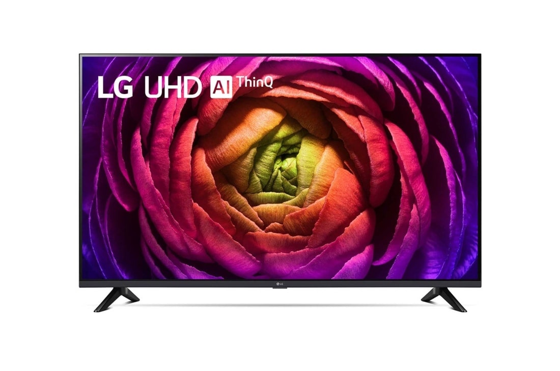 LG UHD UR73 de 55'' 4K Smart TV, 2023, Vedere frontal? a televizorului LG UHD, 55UR73003LA