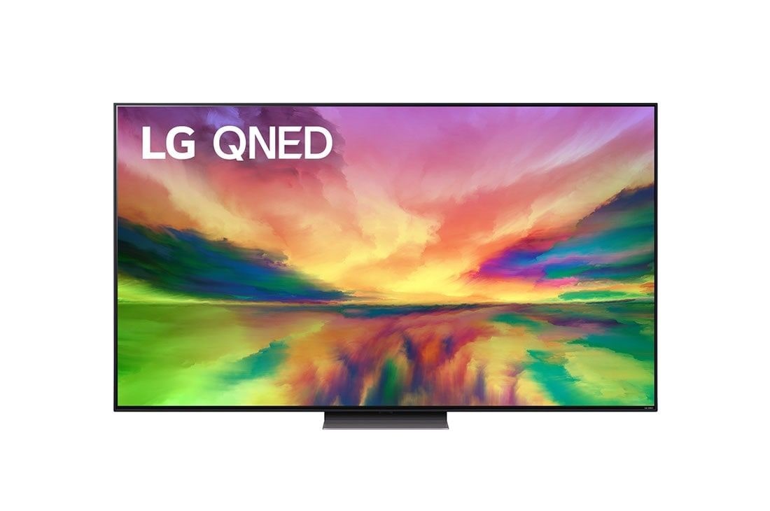 LG QNED81 de 75'' 4K Smart TV, 2023, Vedere frontal? a televizorului LG QNED cu imaginea continu? ?i sigla produsului aprins?, 75QNED813RE