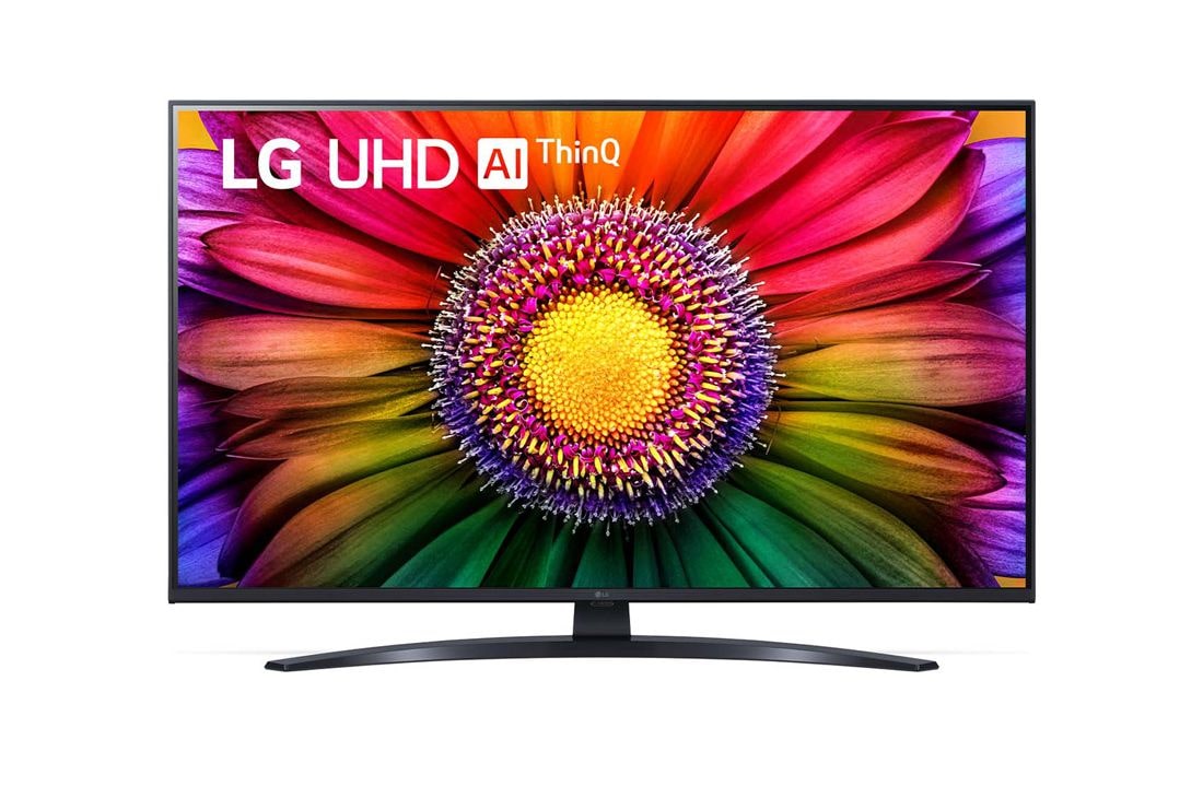 LG UHD UR81 de 43'' 4K Smart TV, 2023, Vedere frontal? a televizorului LG UHD, 43UR81003LJ