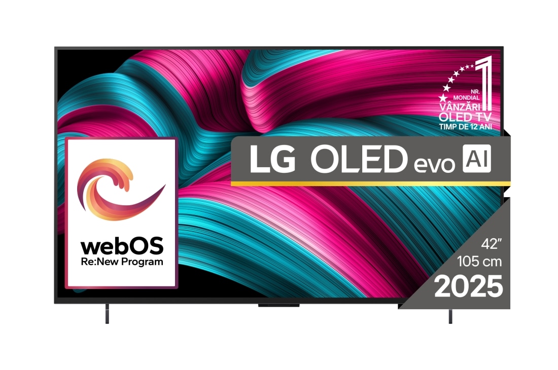 LG OLED evo AI C5 de 42 inch,  4K Smart TV, 2025, OLED42C52LA