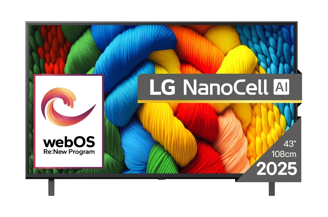 LG NANO80 AI de 43 inch, 4K Smart TV, 2025, 43NANO80A3B