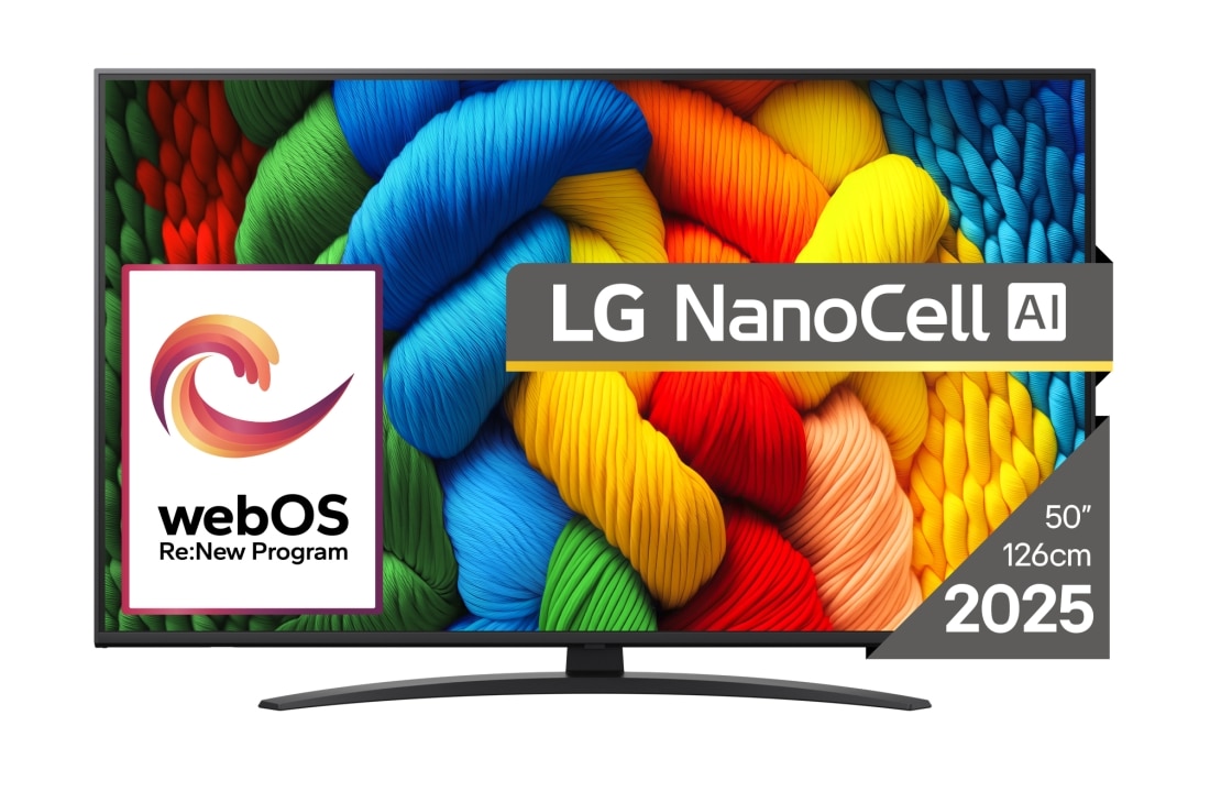 LG NANO81 AI de 50 inch, 4K Smart TV, 2025, 50NANO81A3A