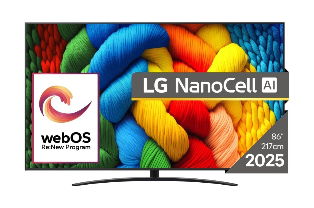 LG NANO81 AI de 86 inch, 4K Smart TV, 2025, 86NANO81A3A