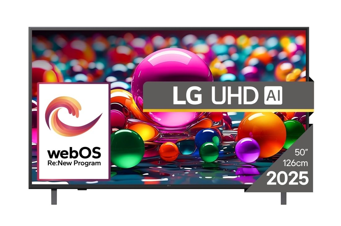 LG UHD AI UA75 de 50 inch,  4K Smart TV, 2025, 50UA75003LA