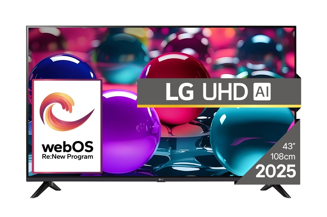 LG UHD AI UA73 de 43 inch,  4K Smart TV, 2025 , 43UA73003LA