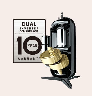 Slika DUAL Inverter Compressor sa garancijom od 10 godina.	