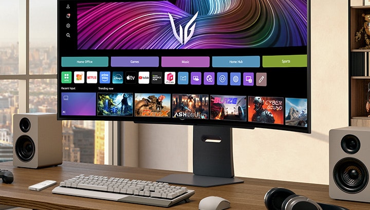 Slika prednje strane UltraGear? 45gx90sa gejmerskog monitora.