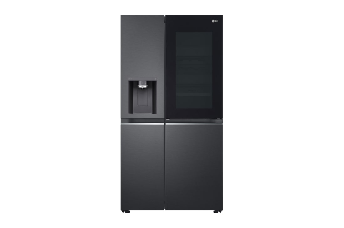 LG InstaView Door-in-Door? Side-bi-Side fri?ider, DoorCooling<sup>+</sup>? i ThinQ? tehnologija, kapacitet 635L, Refrigerators-Front-View, GSXV91MCAE