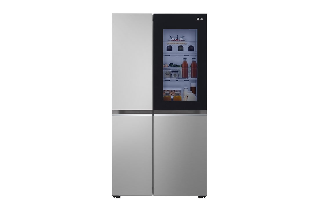 LG InstaView? Side-by-Side fri?ider, DoorCooling+? i ThinQ? tehnologija, kapacitet 655L, Pogled Spreda, GSVV80PYLL