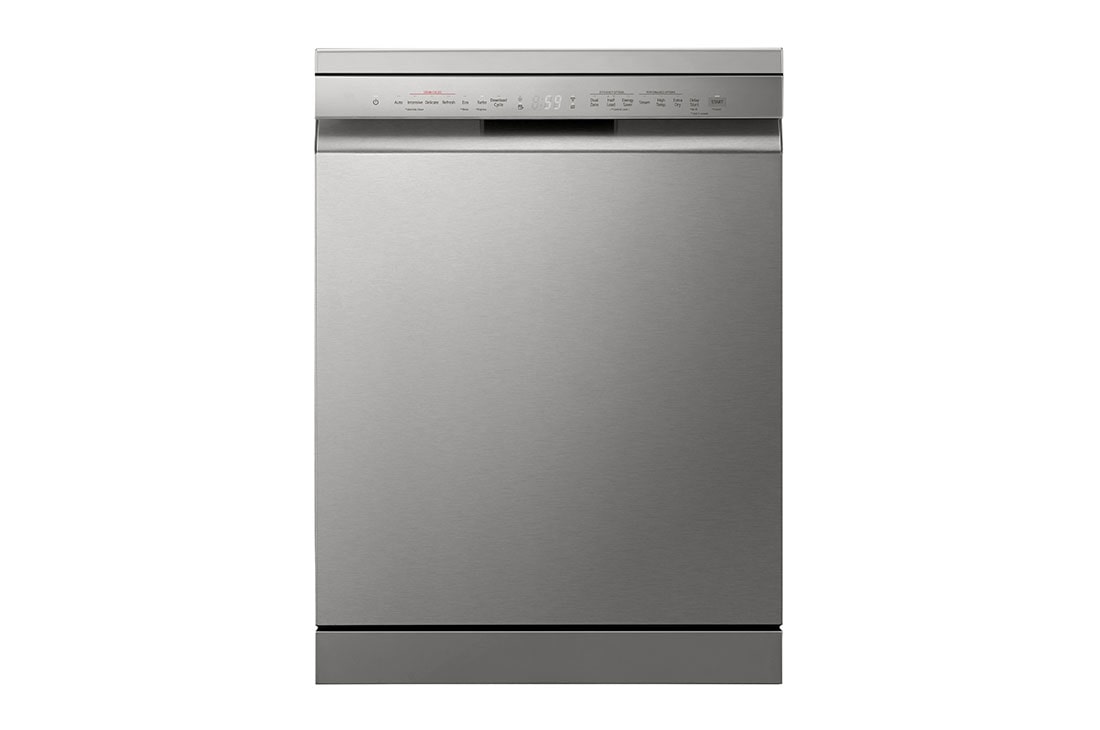 LG QuadWash? Ma?ina za pranje sudova sa TrueSteam? tehnologijom pare, vrata sa automatskim otvaranjem, set za 14 kompleta, ThinQ?, WiFi funkcija, Front view, DF365FPS