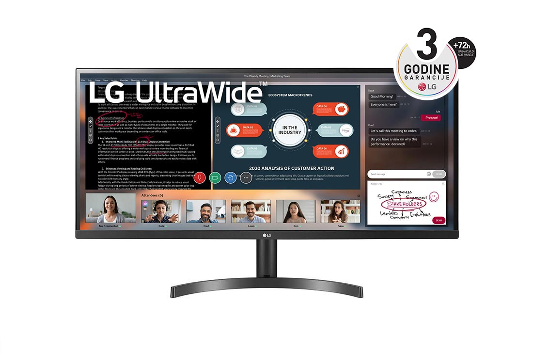 LG 21:9 UltraWide? Full HD IPS LED Monitor dijagonale 34'' , 34WL500-B