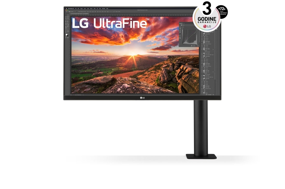 LG 27'' UltraFine? UHD IPS HDR monitor sa USB-C i ERGO ergonomskim postoljem, 27UN880-B